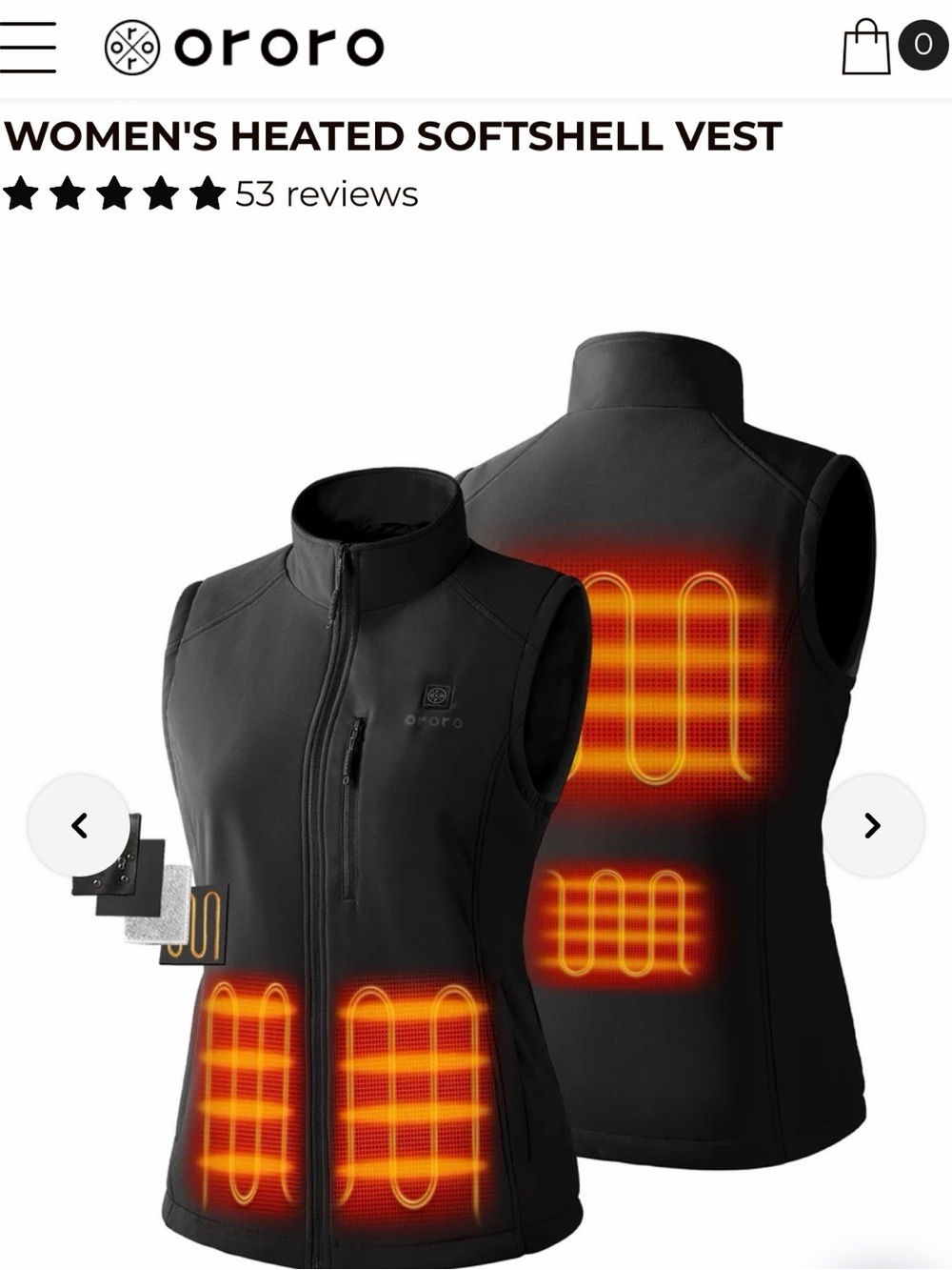 Ororo Women's Heated Softshell Vest - Black